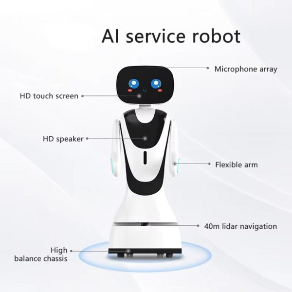This Autonomous Intelligent Robot Offers Multi-Language Support, Laser ranging Technology, high-Precision Navigation, and Dual-Network connectivity for Stable Data Transmission. - Image 3