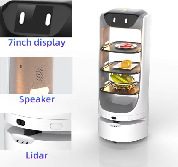 Autonomous Food Delivery Robot with Intelligent Navigation - Smart Restaurant Service Robot Obstacle Avoidance and Multi-Tray System - Image 3